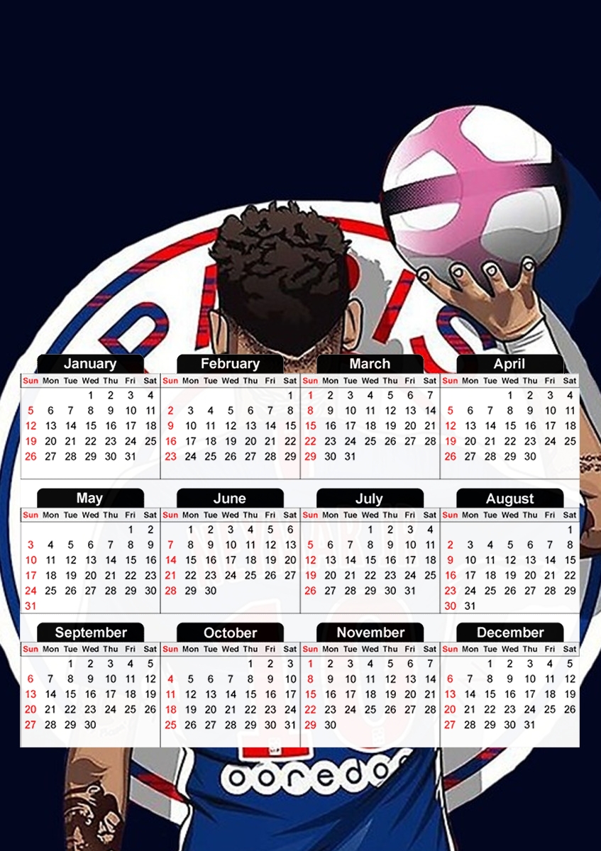  Neymar look ahead para A3 Photo Calendar 30x43cm