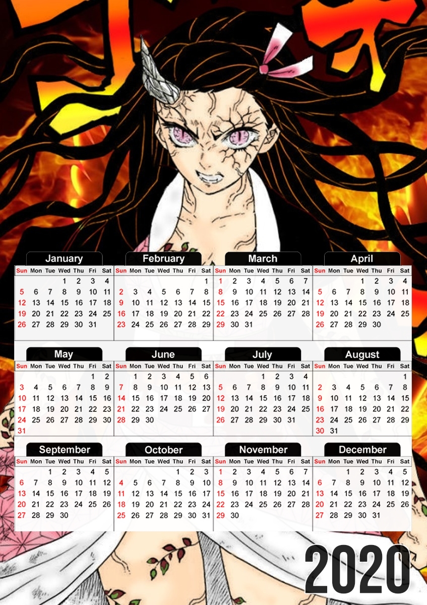  Nezuka Angry para A3 Photo Calendar 30x43cm