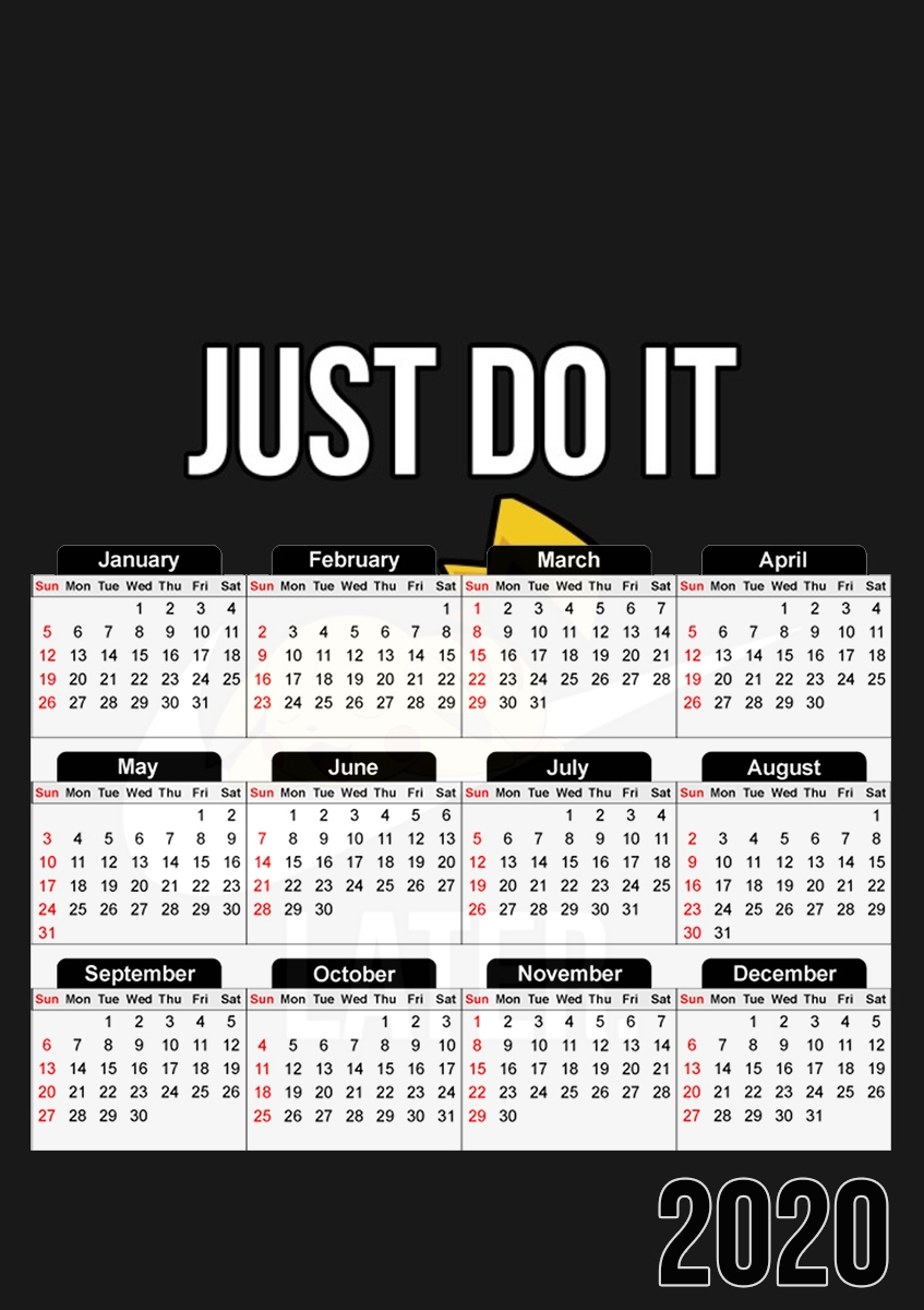  Nike Parody Just Do it Later X Pikachu para A3 Photo Calendar 30x43cm