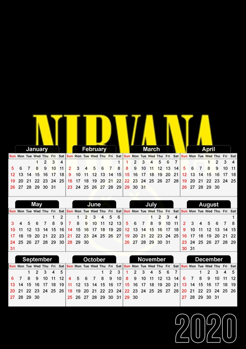  Nirvana Smiley para A3 Photo Calendar 30x43cm