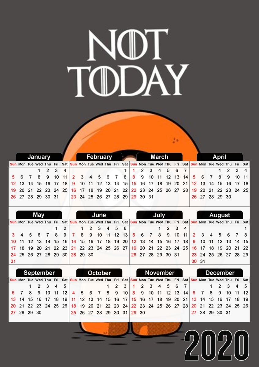  Not Today Kenny South Park para A3 Photo Calendar 30x43cm