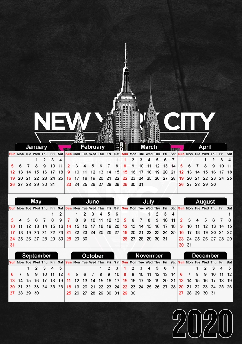  NYC V [pink] para A3 Photo Calendar 30x43cm