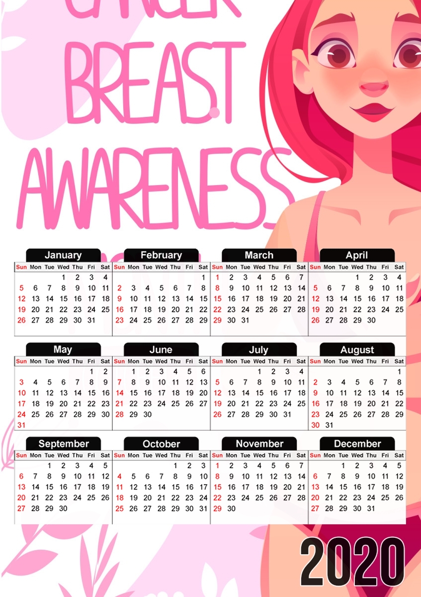  October breast cancer awareness month para A3 Photo Calendar 30x43cm