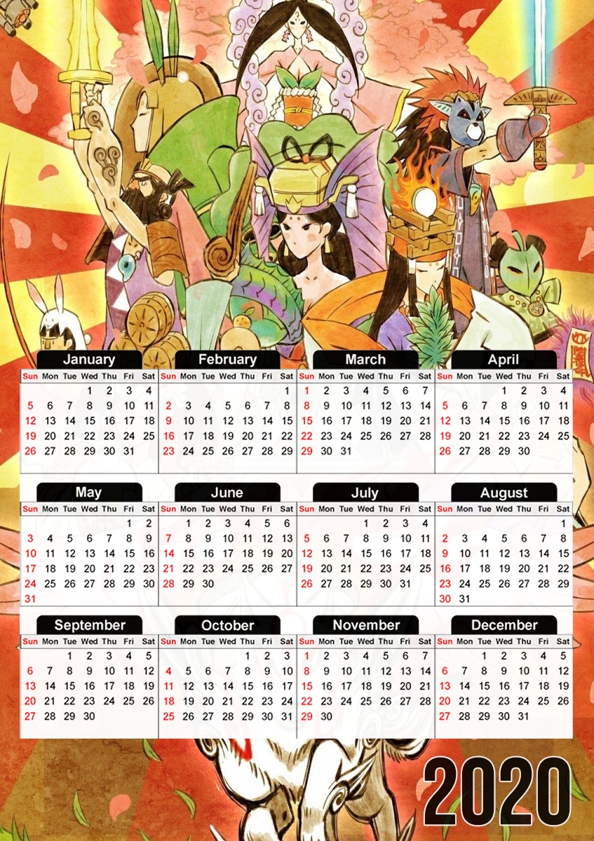  Okami HD para A3 Photo Calendar 30x43cm