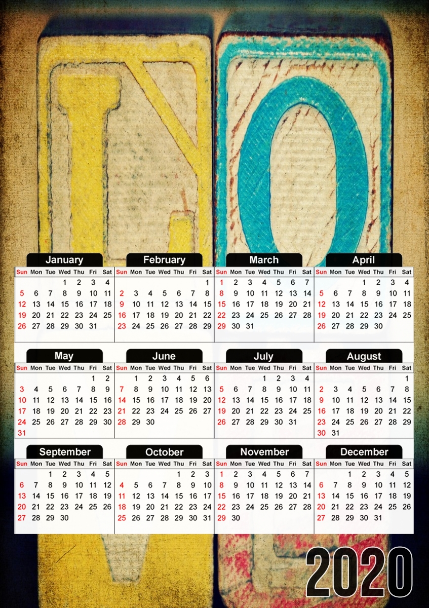  Old Love para A3 Photo Calendar 30x43cm