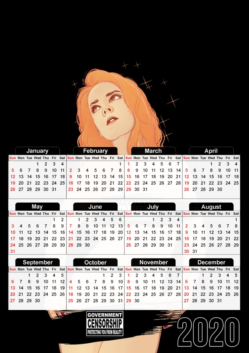  Orange Girl PG13 para A3 Photo Calendar 30x43cm