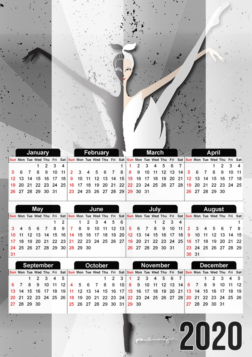  Origami - Swan para A3 Photo Calendar 30x43cm