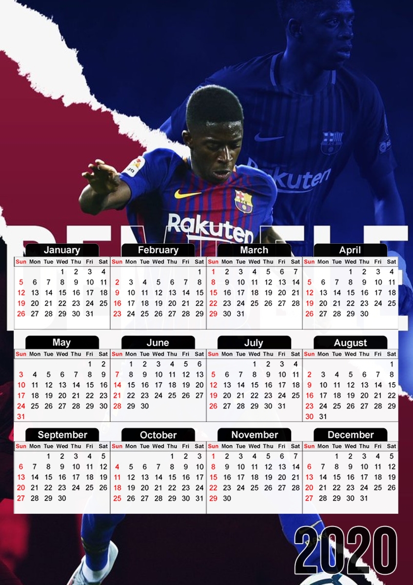  Ousmane dembele para A3 Photo Calendar 30x43cm