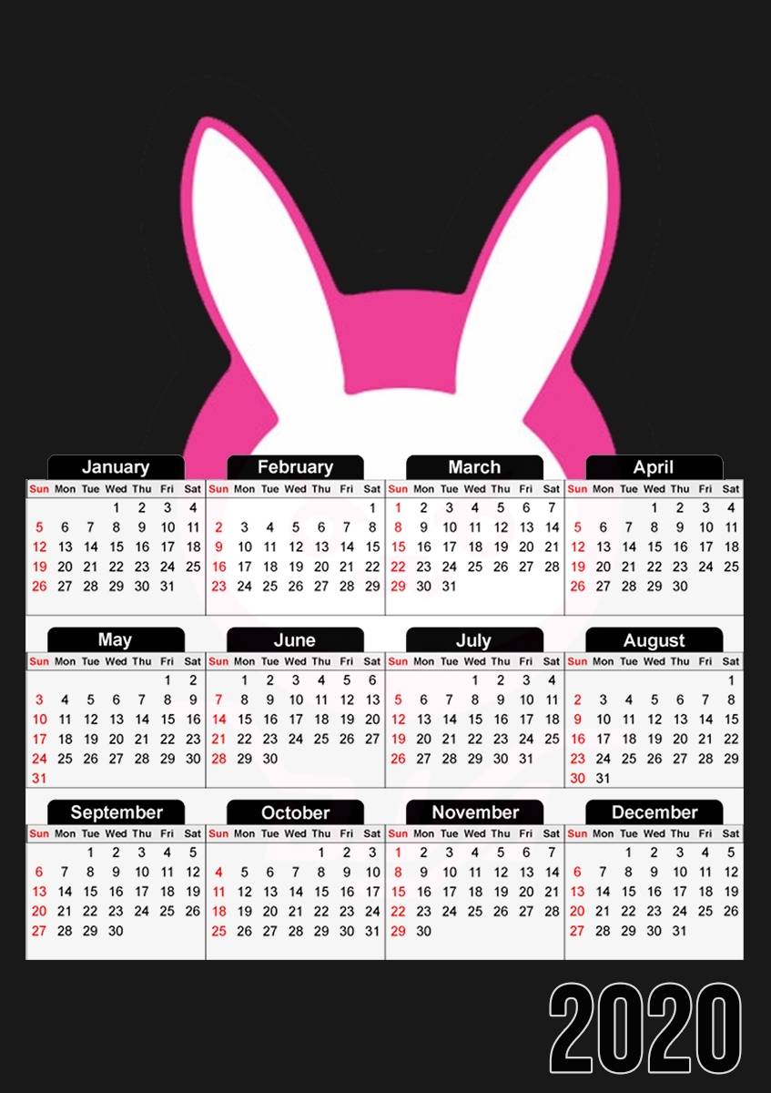  Overwatch D.Va Bunny Tribute para A3 Photo Calendar 30x43cm