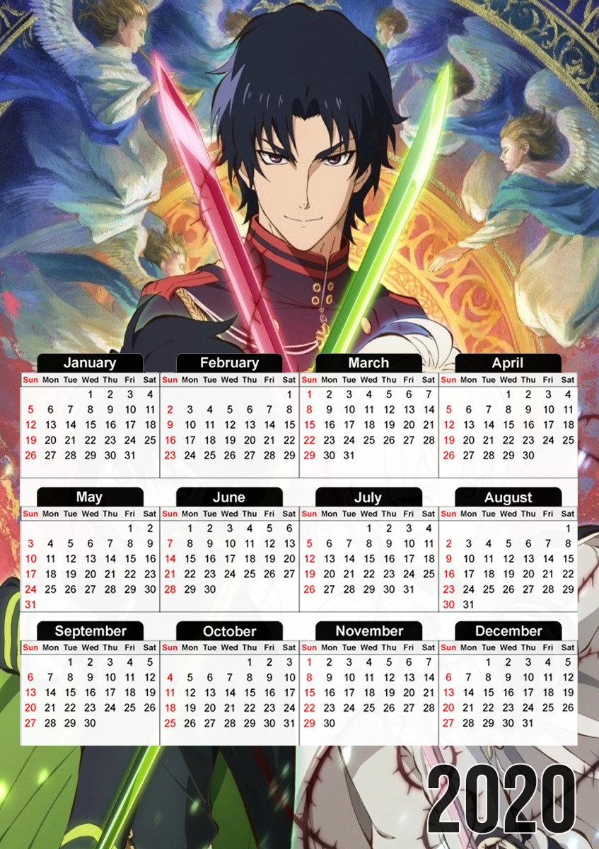  Owari no seraph para A3 Photo Calendar 30x43cm