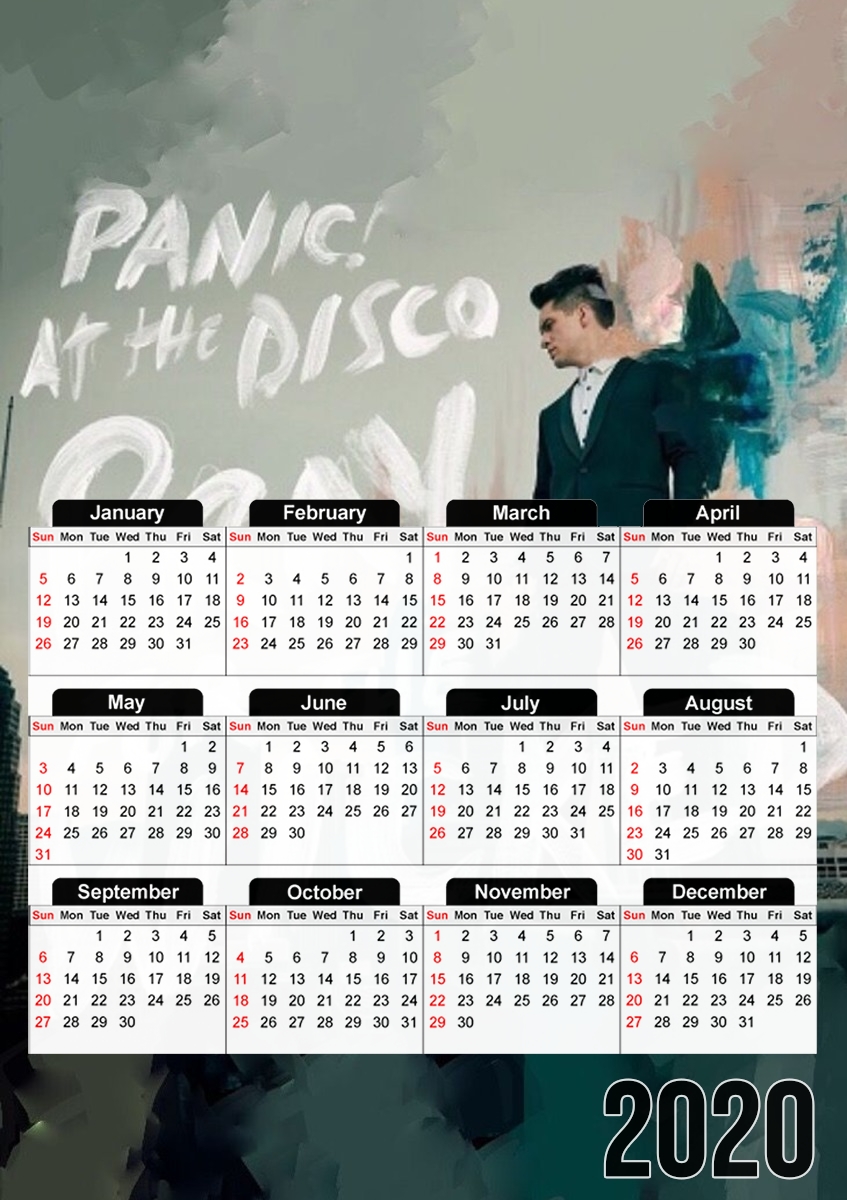  Panic at the disco para A3 Photo Calendar 30x43cm