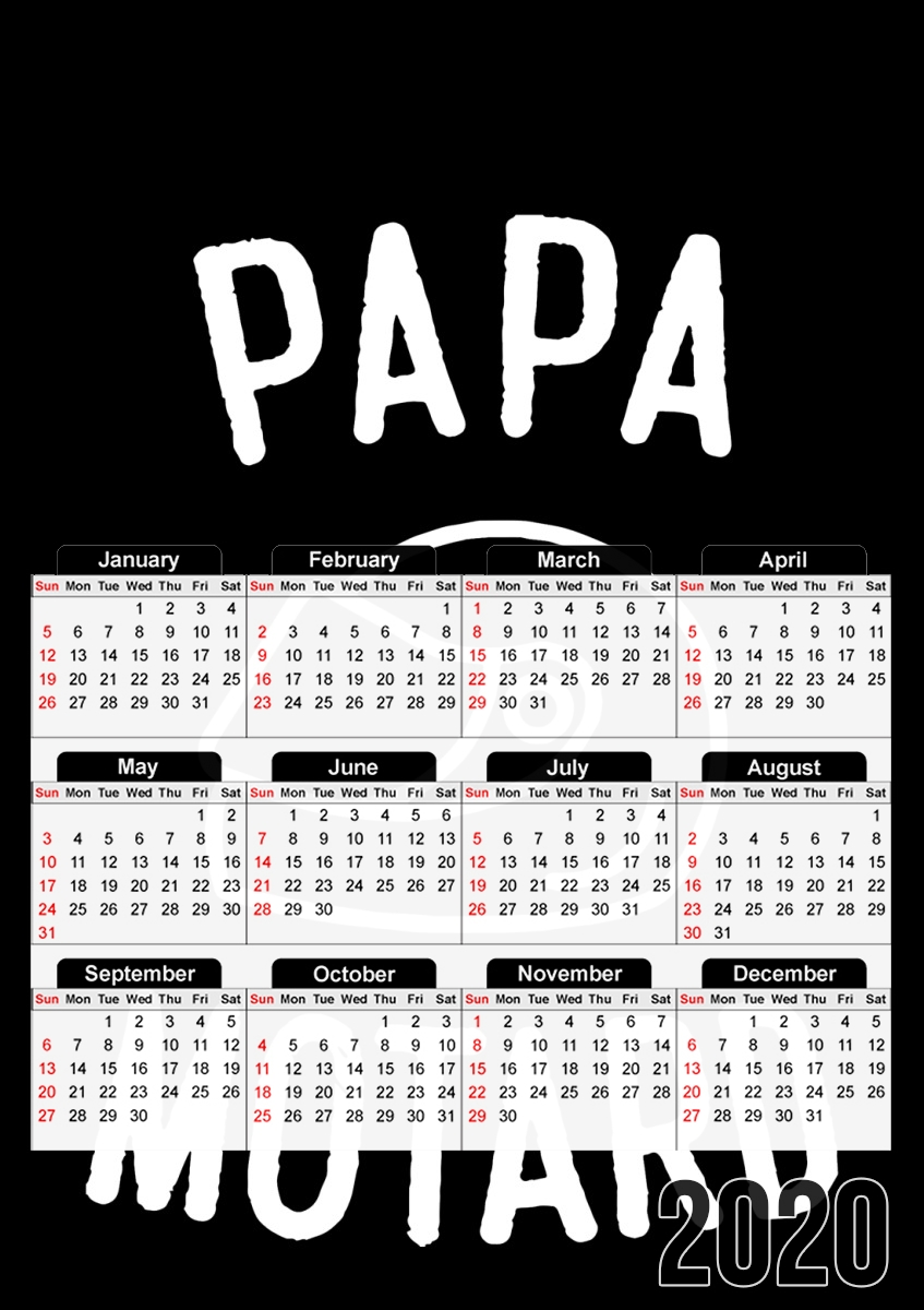  Papa Motard Moto Passion para A3 Photo Calendar 30x43cm