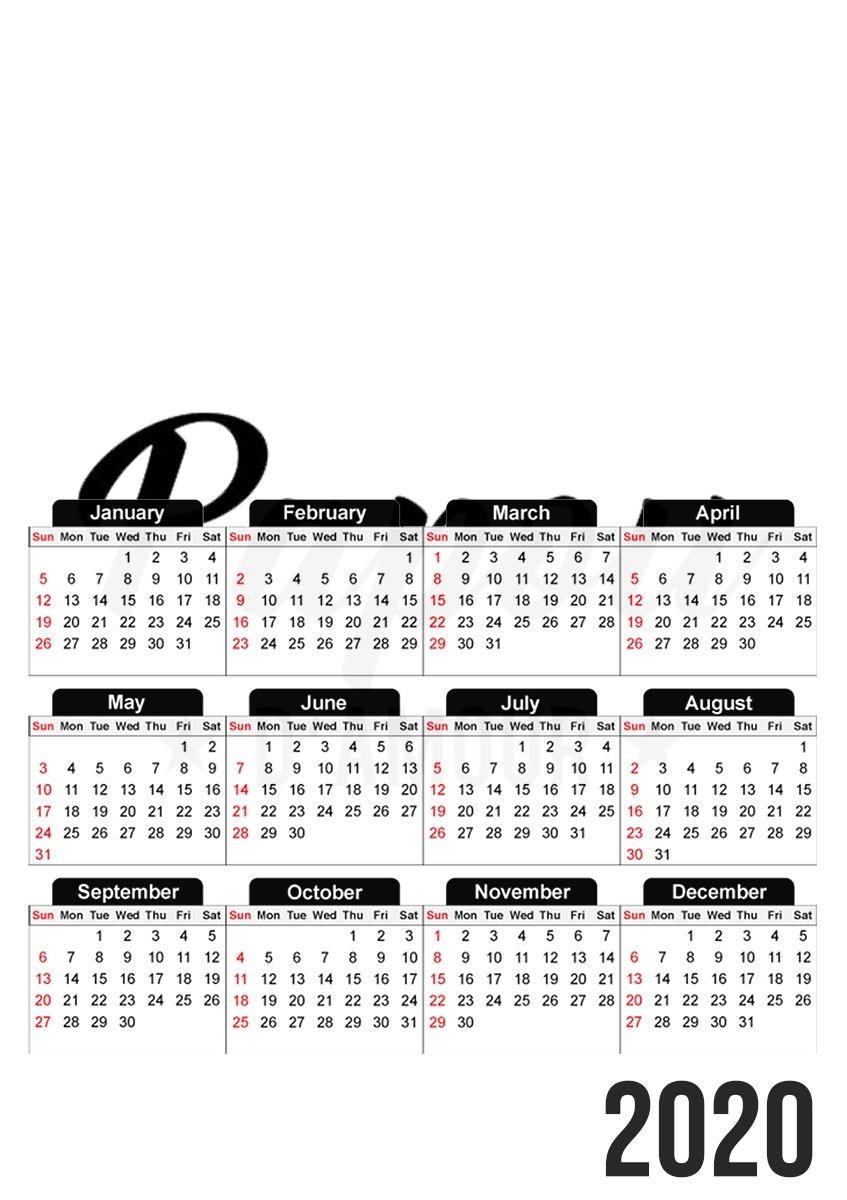  Papou damour para A3 Photo Calendar 30x43cm