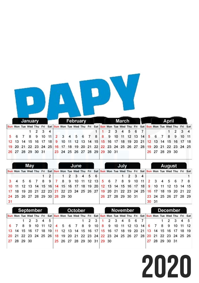  Papy en 2020 para A3 Photo Calendar 30x43cm