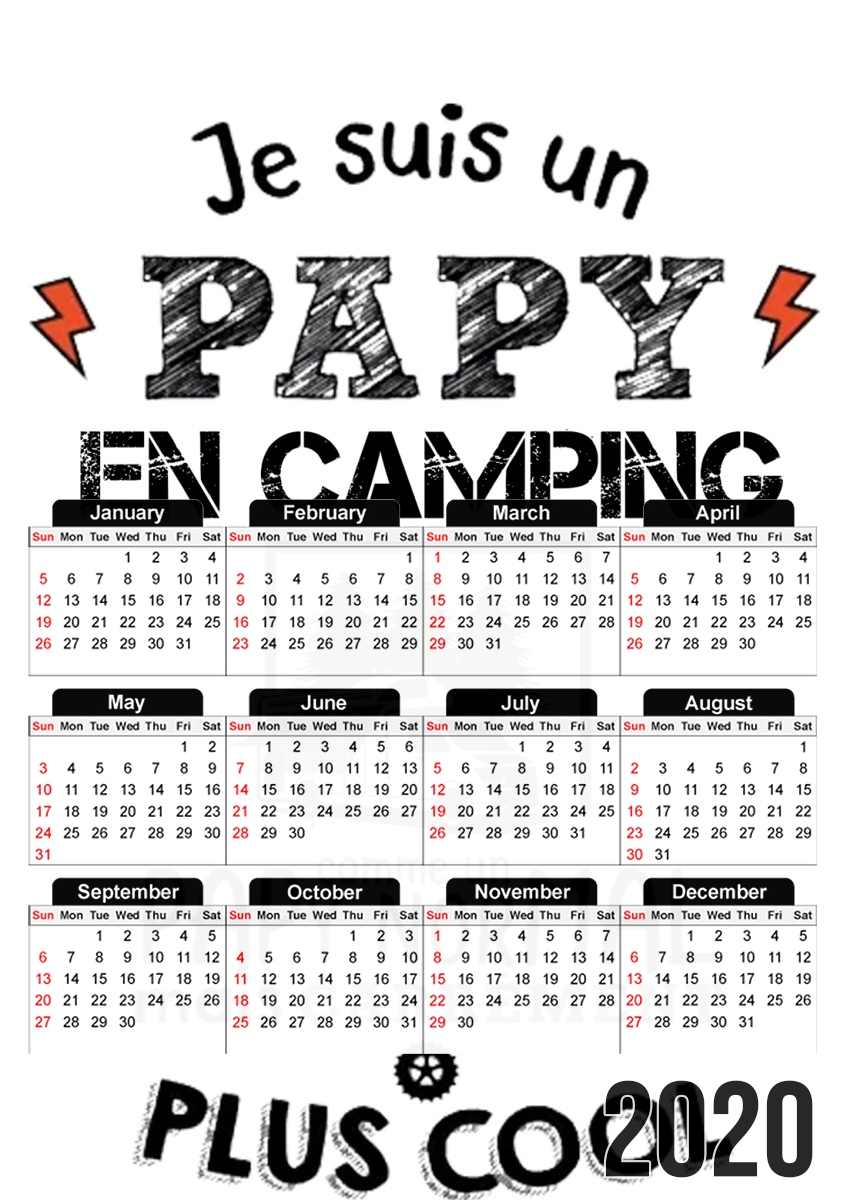  Papy en camping car para A3 Photo Calendar 30x43cm