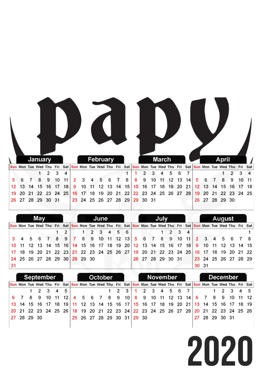  Papy Rock N Roll para A3 Photo Calendar 30x43cm