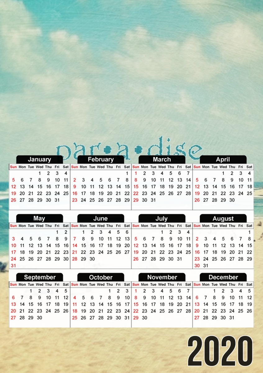  paradise para A3 Photo Calendar 30x43cm