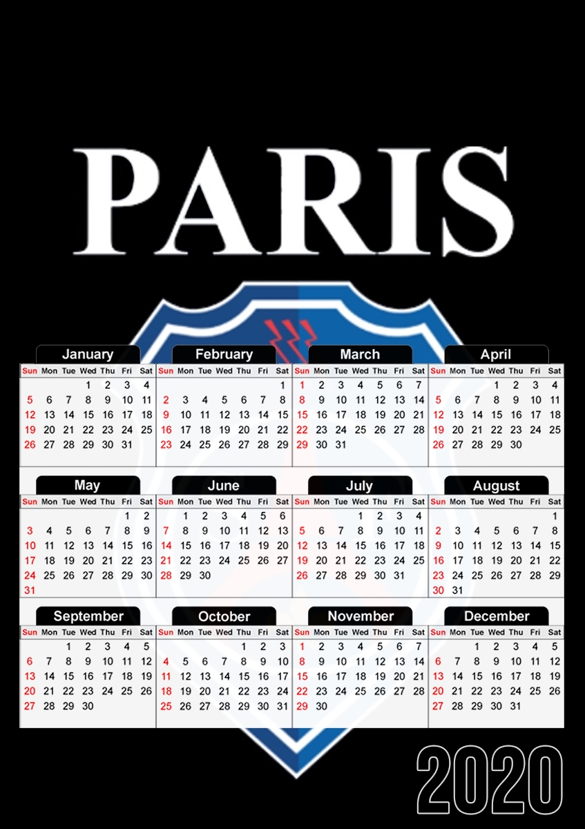  Paris x Stade Francais para A3 Photo Calendar 30x43cm