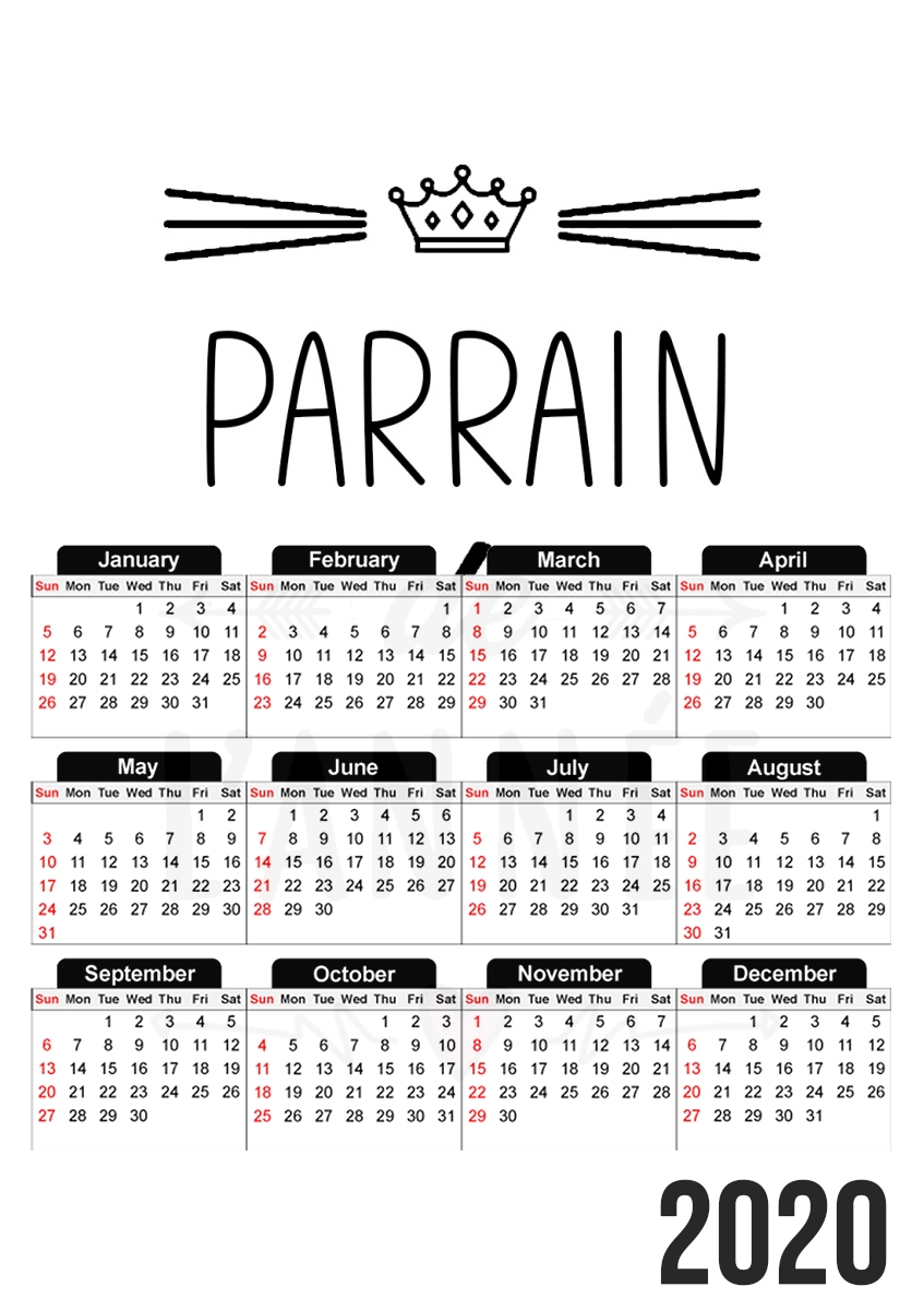  Parrain de lannee para A3 Photo Calendar 30x43cm