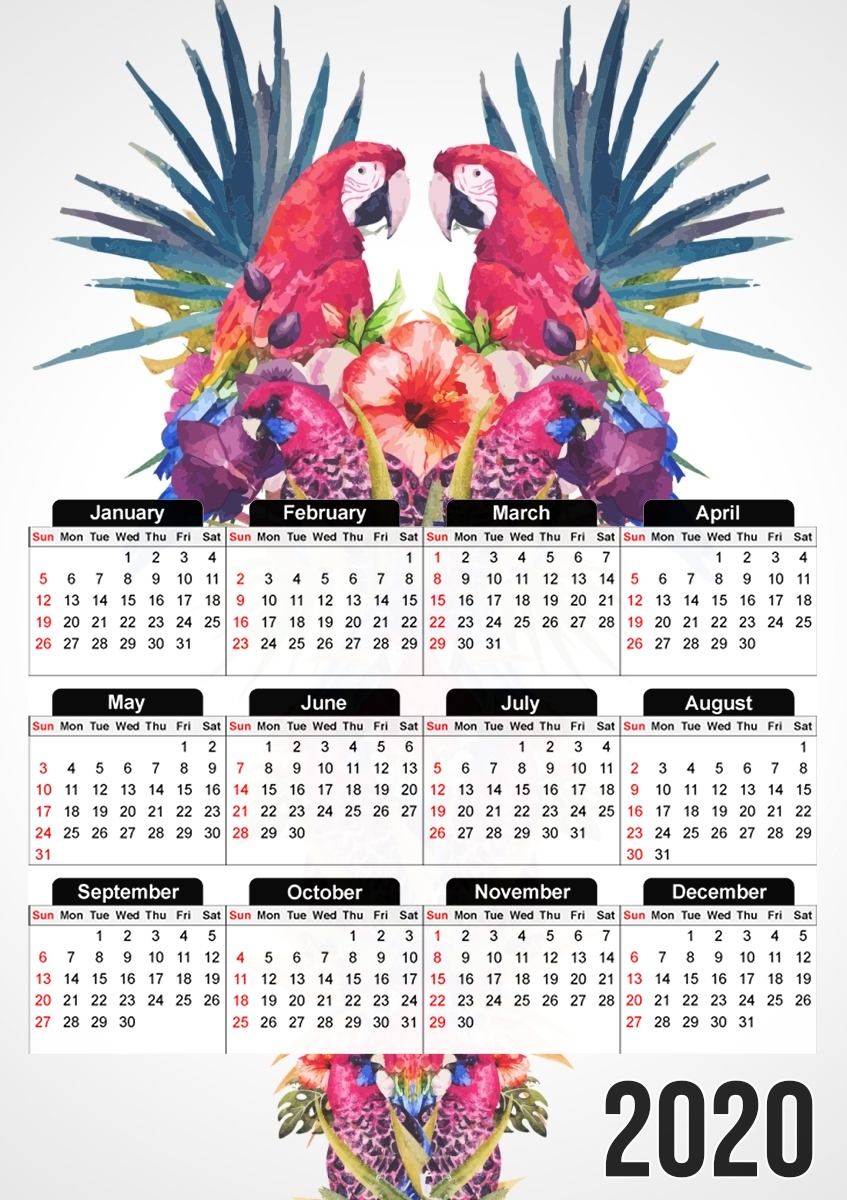  Parrot Kingdom para A3 Photo Calendar 30x43cm