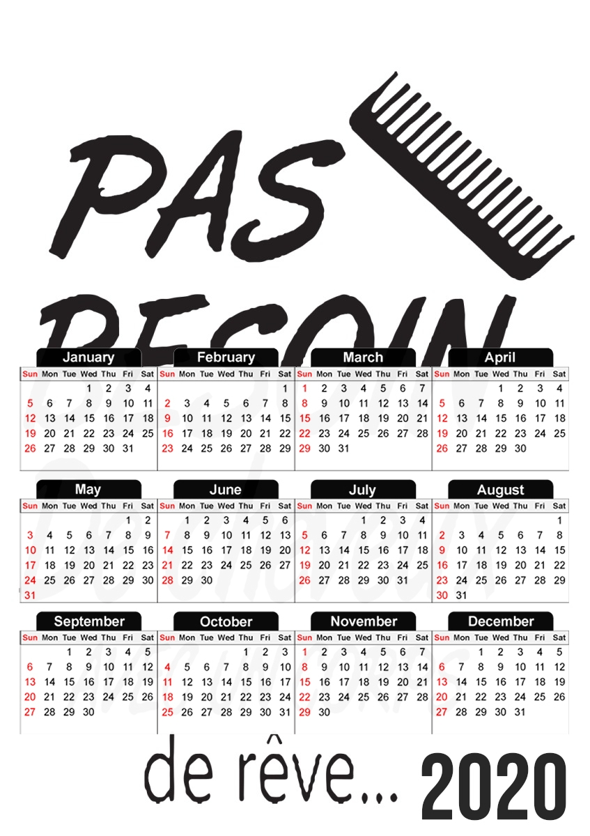  Pas besoin de cheveux avec ce corps de reve para A3 Photo Calendar 30x43cm