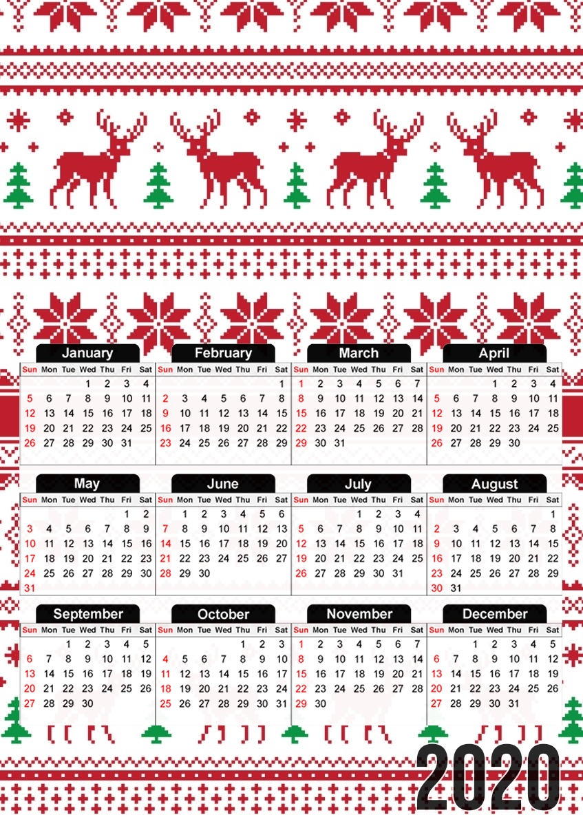  Pattern Christmas para A3 Photo Calendar 30x43cm