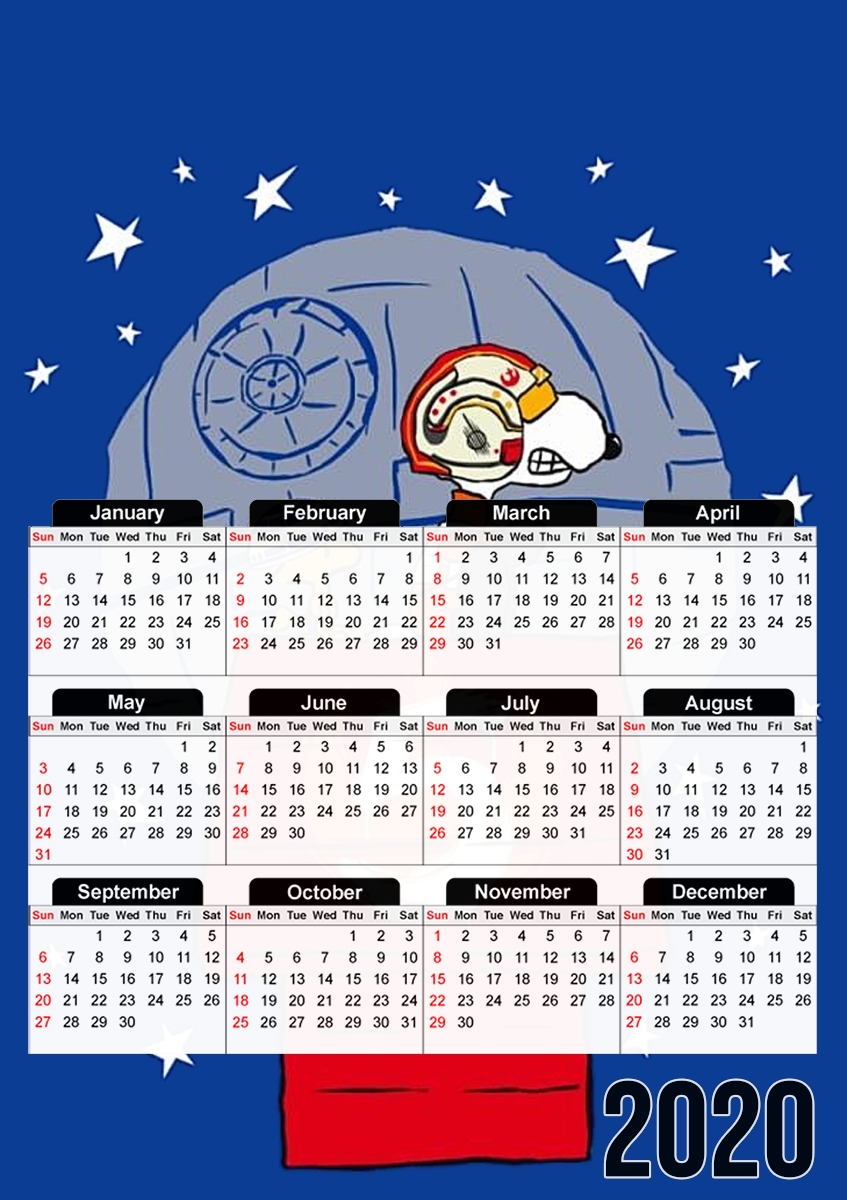  Peanut Snoopy x StarWars para A3 Photo Calendar 30x43cm