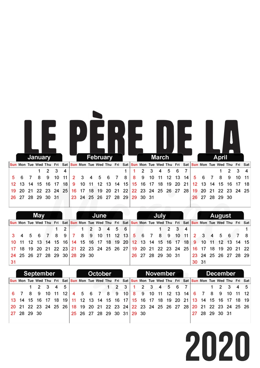  Pere de la mariee para A3 Photo Calendar 30x43cm