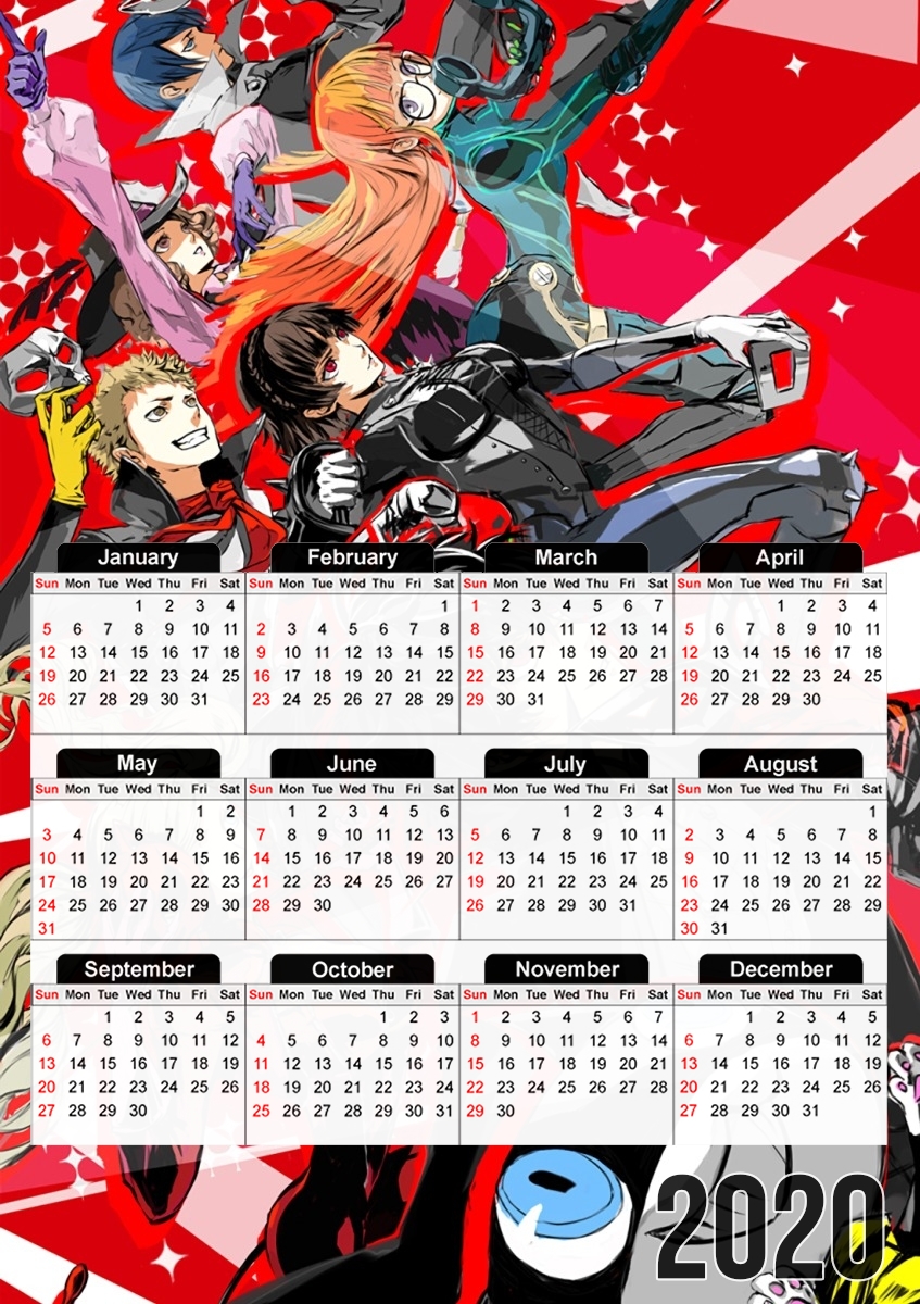  Persona 5 para A3 Photo Calendar 30x43cm