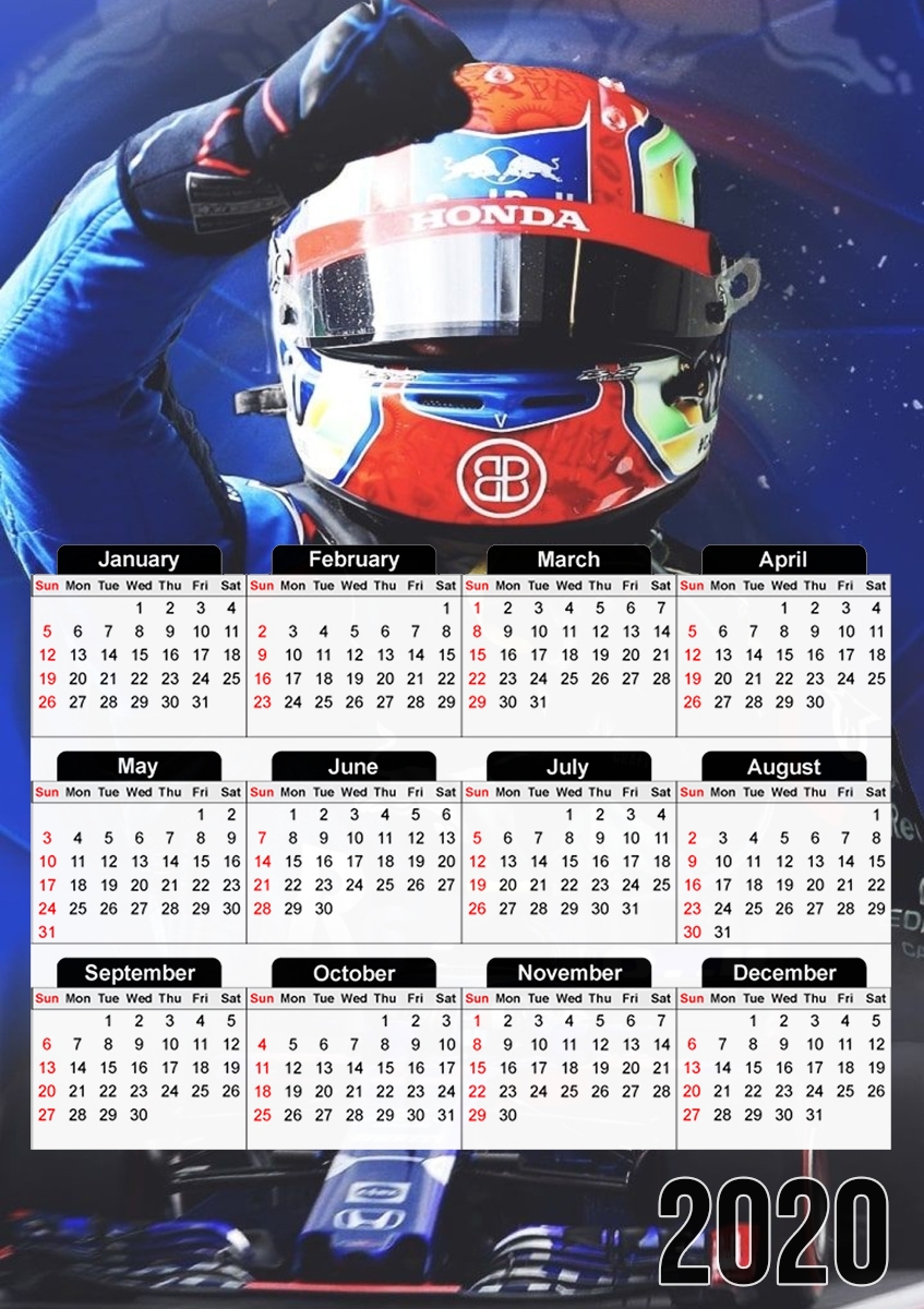  Pierre Gasly para A3 Photo Calendar 30x43cm