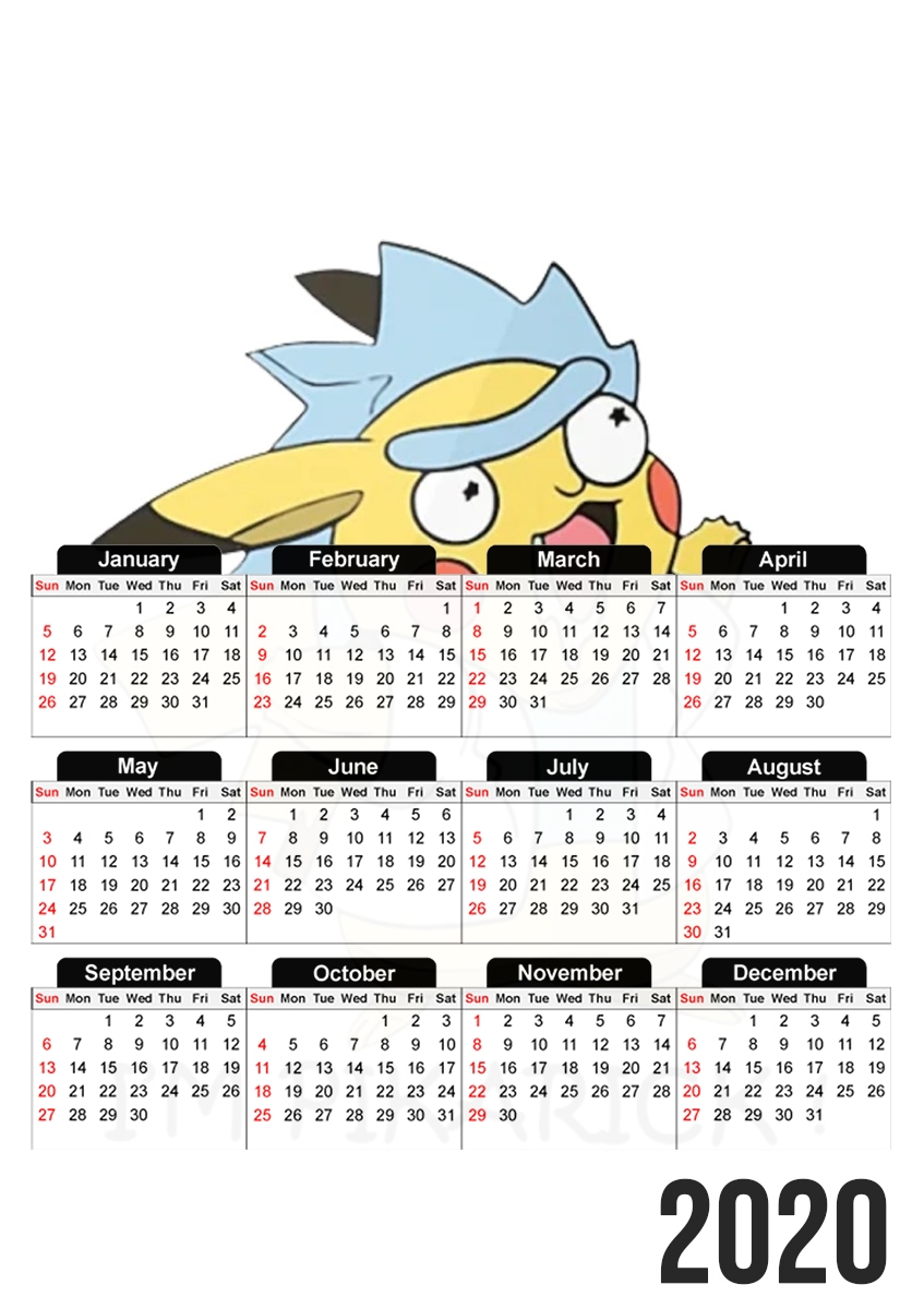  Pikarick - Rick Sanchez And Pikachu  para A3 Photo Calendar 30x43cm