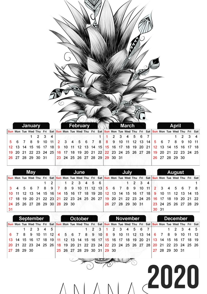  PineApplle para A3 Photo Calendar 30x43cm