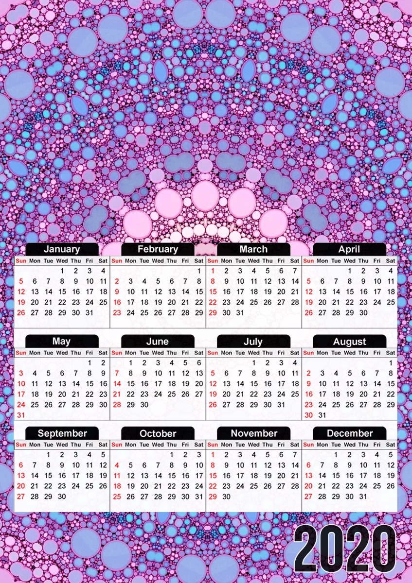  pink and blue kaleidoscope para A3 Photo Calendar 30x43cm