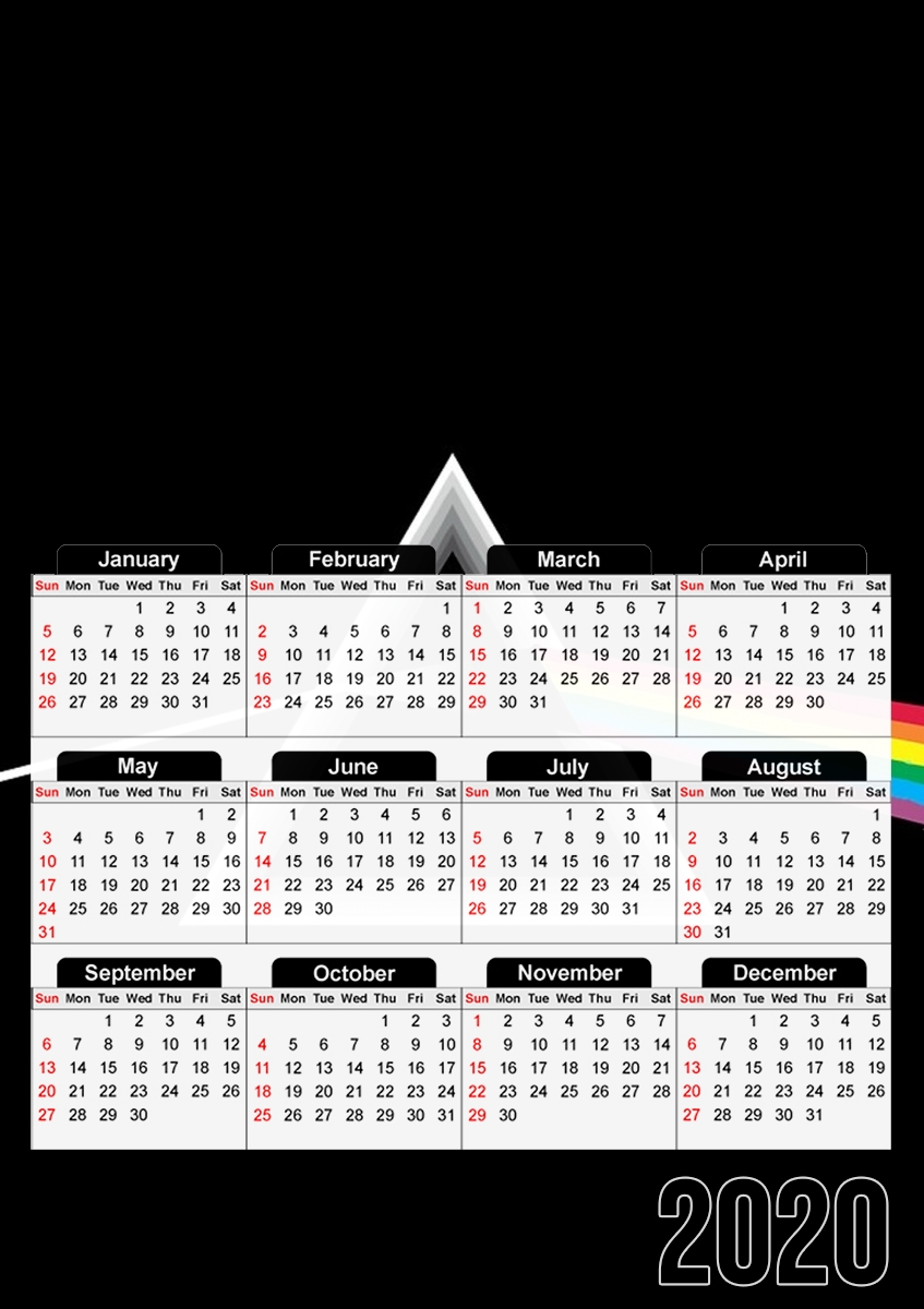  Pink Floyd para A3 Photo Calendar 30x43cm