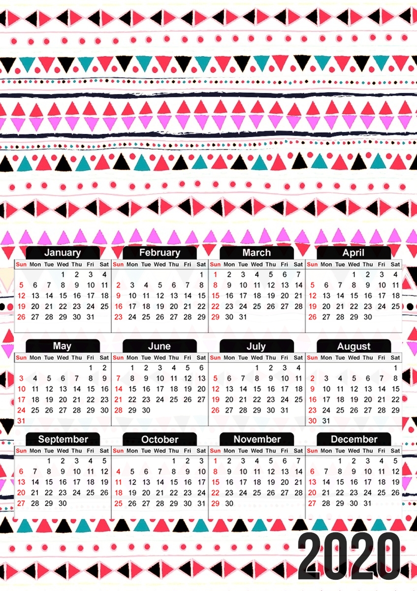  PINK INDIE SUMMER para A3 Photo Calendar 30x43cm