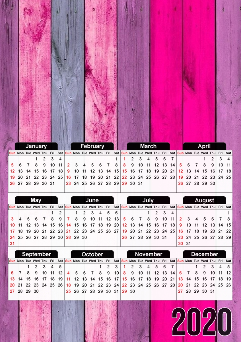  madera de rosa para A3 Photo Calendar 30x43cm