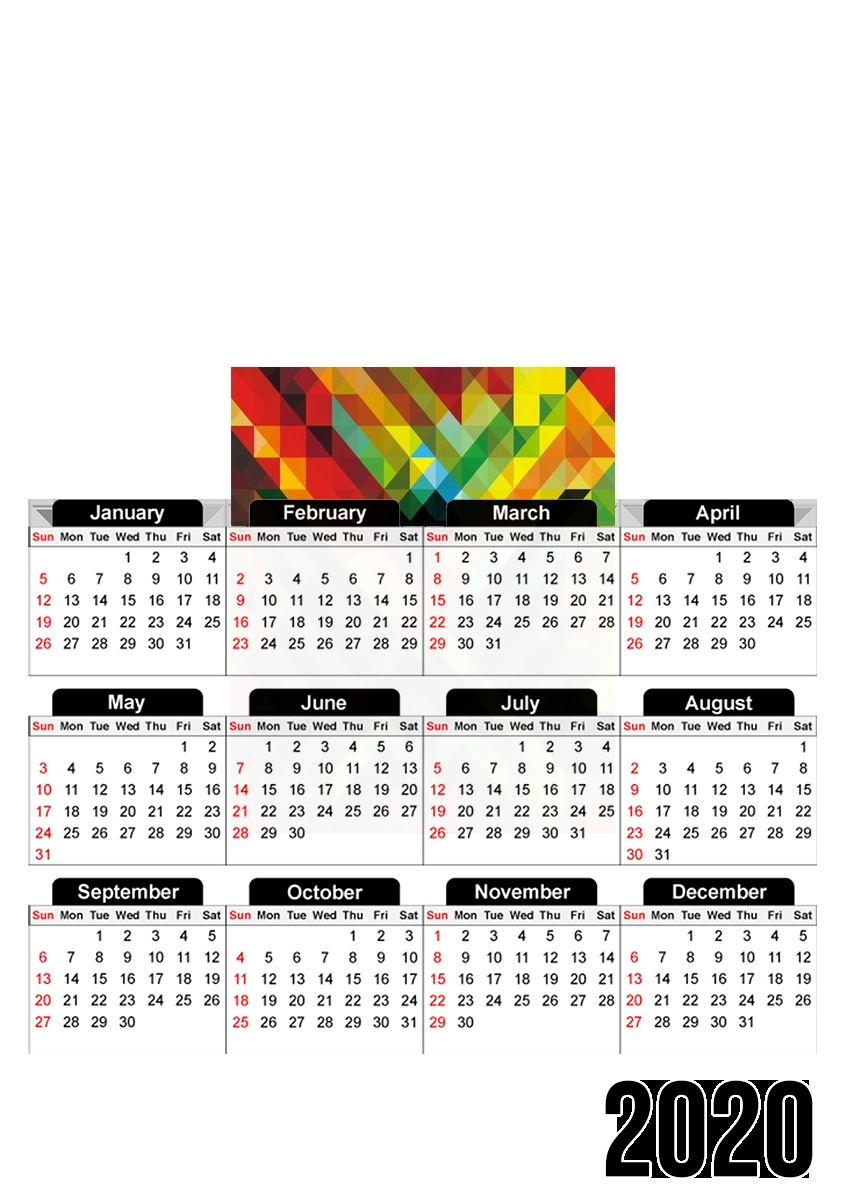  Mosaic Pixel para A3 Photo Calendar 30x43cm