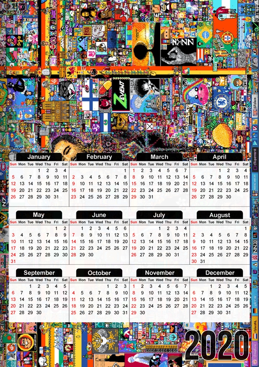  Pixel War Reddit para A3 Photo Calendar 30x43cm