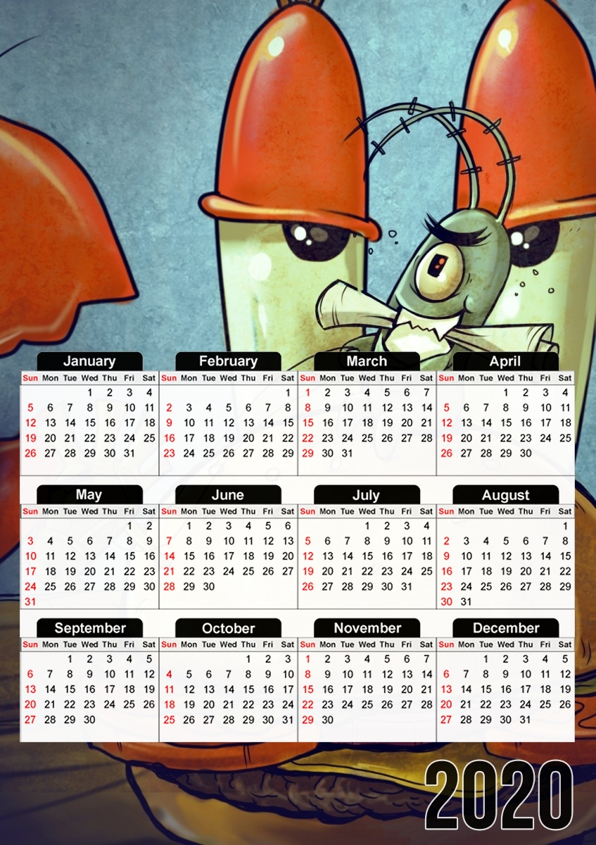  Plankton burger para A3 Photo Calendar 30x43cm