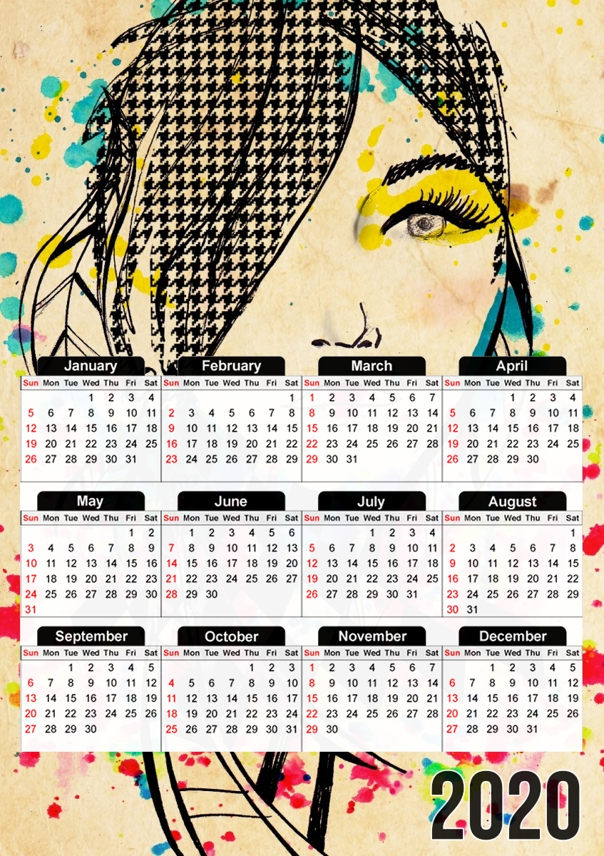  Pocahontas Abstract para A3 Photo Calendar 30x43cm