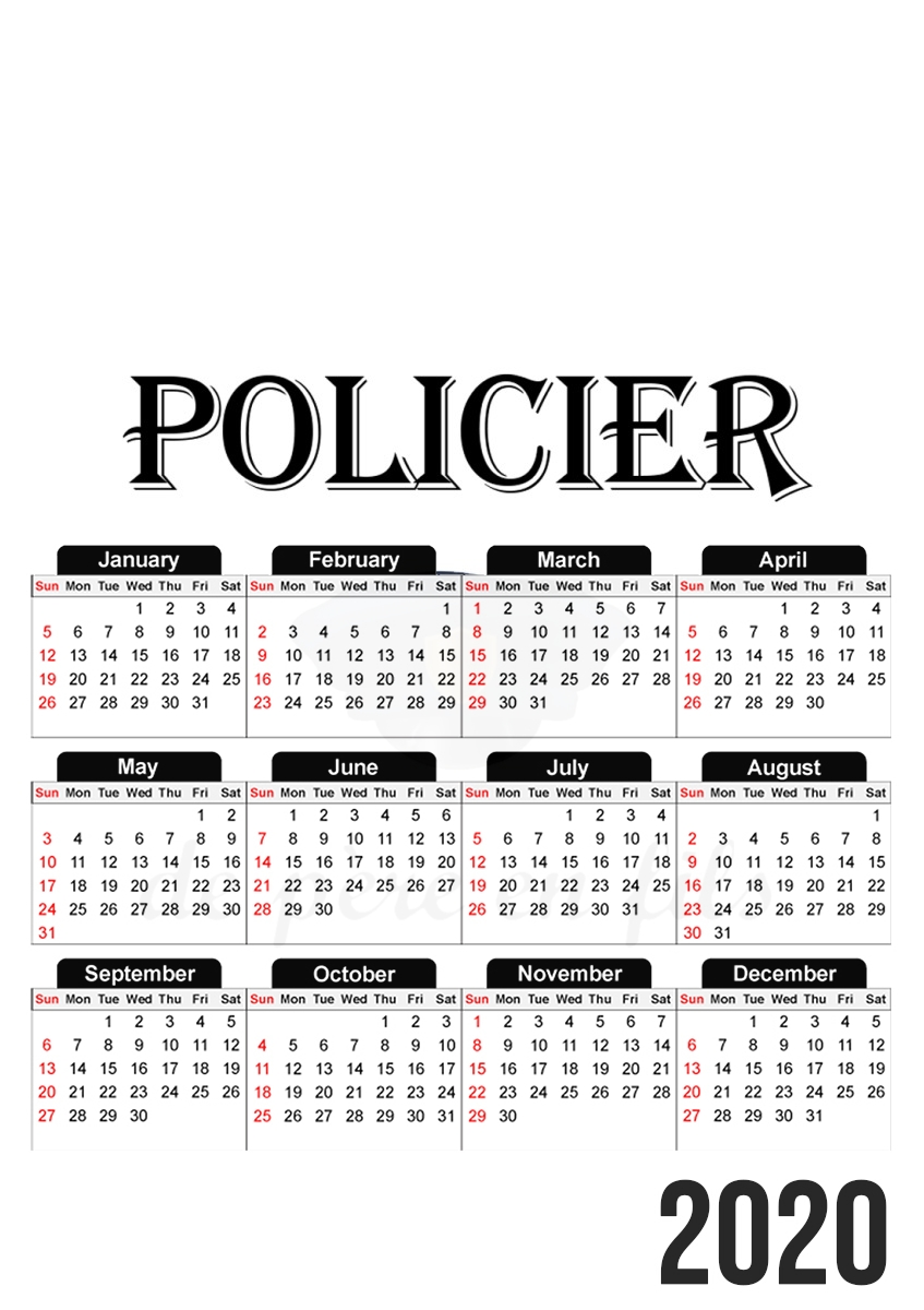  Policier de pere en fils para A3 Photo Calendar 30x43cm