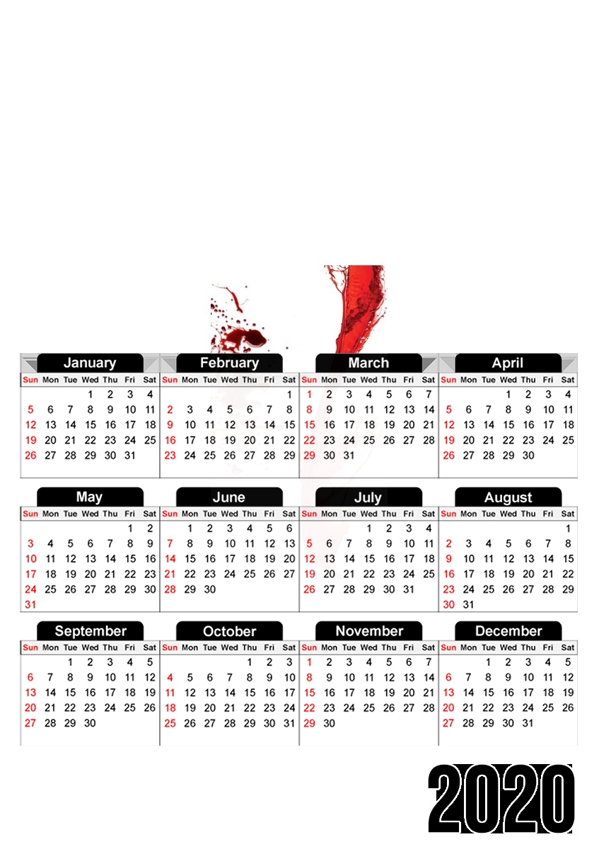  Charco de sangre para A3 Photo Calendar 30x43cm