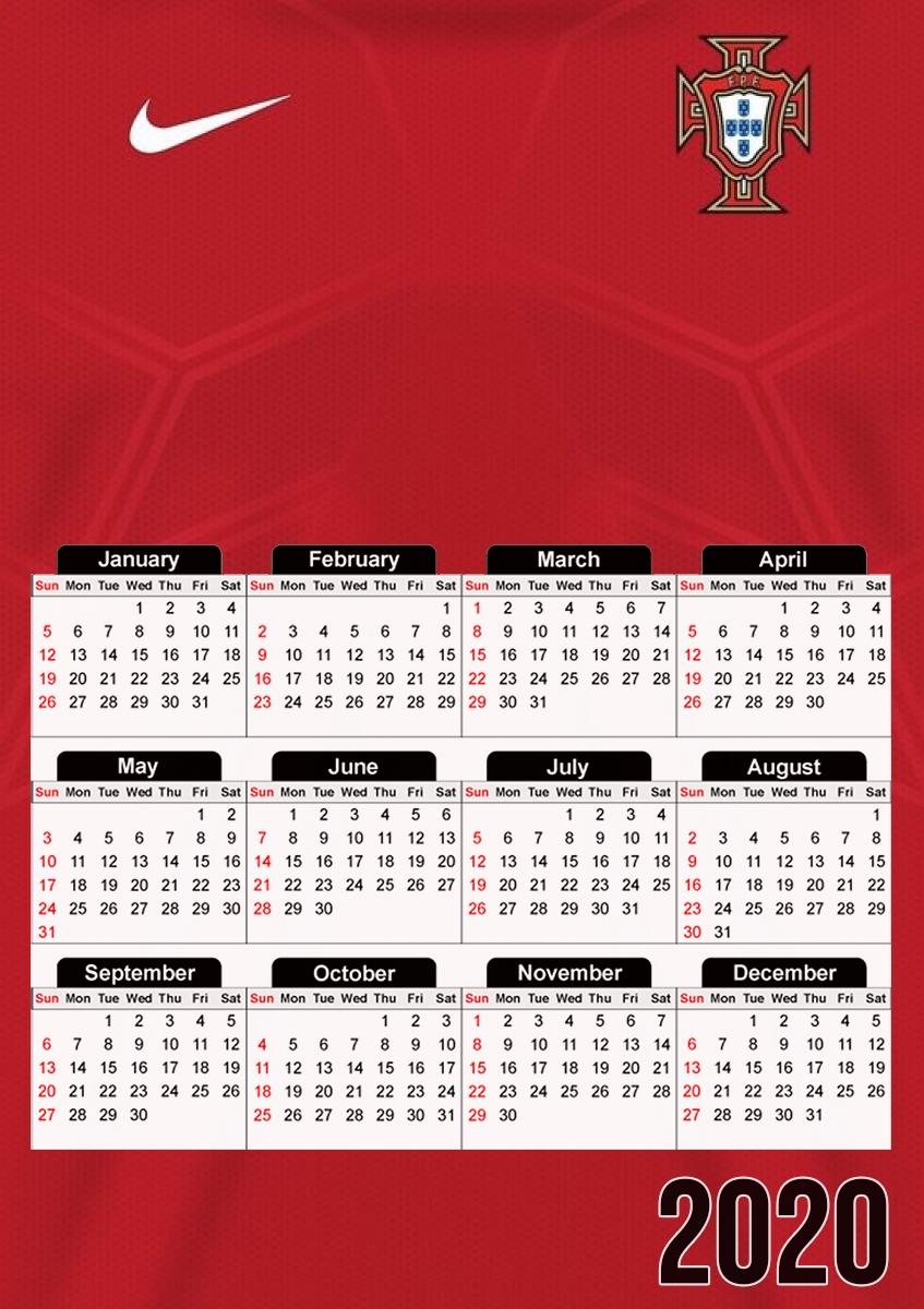  Portugal World Cup Russia 2018  para A3 Photo Calendar 30x43cm