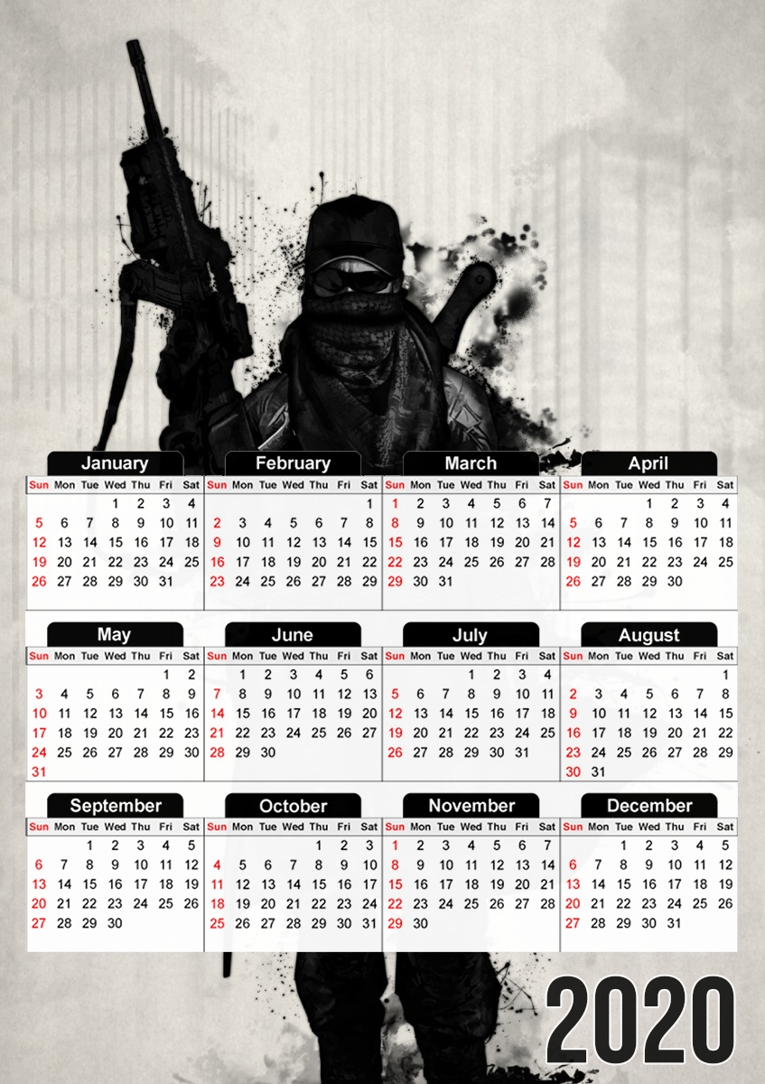  Post Apocalyptic Warrior para A3 Photo Calendar 30x43cm