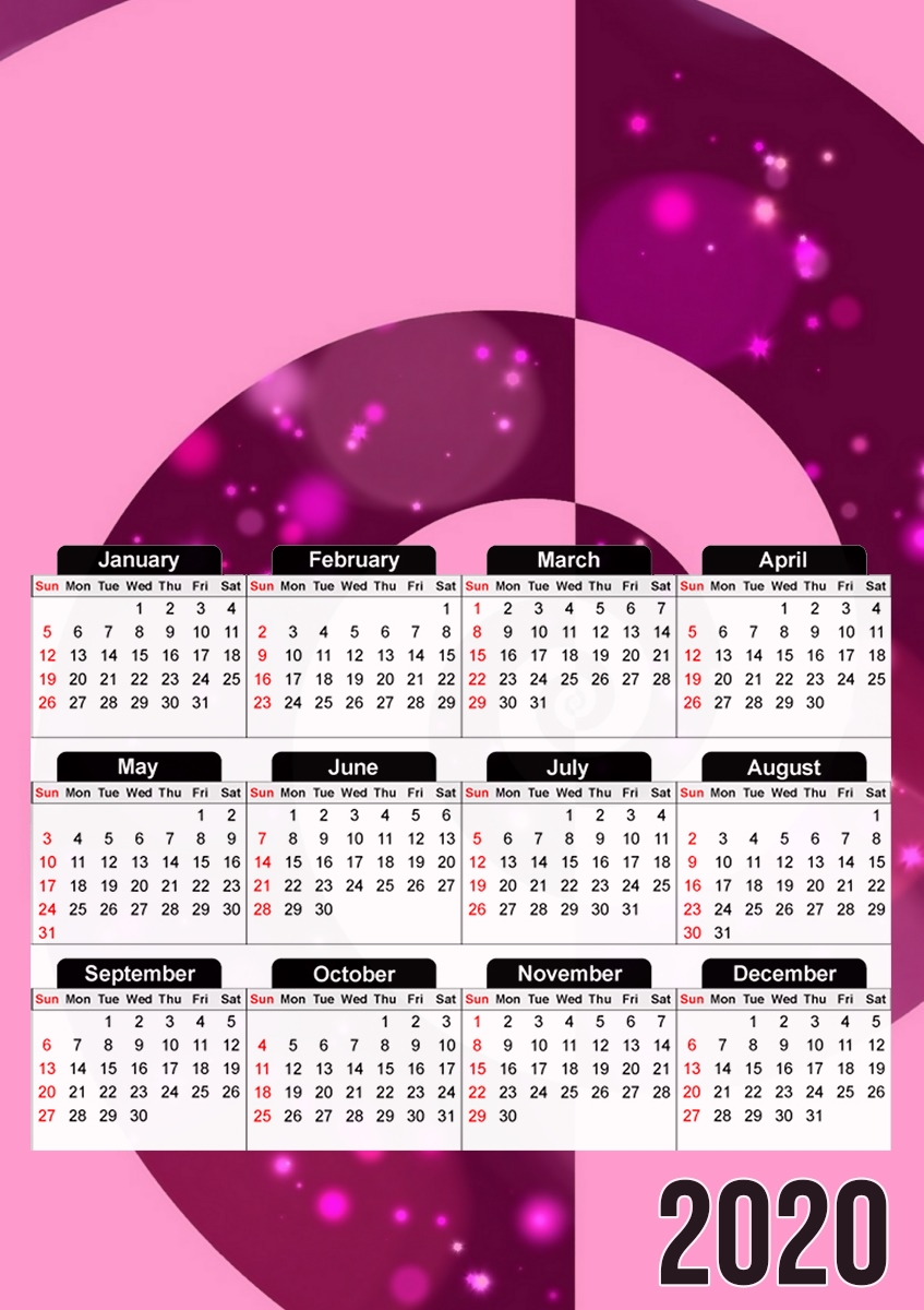  PRETTY IN PINK para A3 Photo Calendar 30x43cm