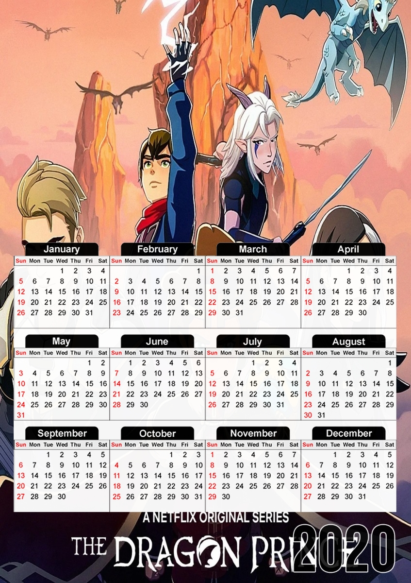  Prince Dragon para A3 Photo Calendar 30x43cm