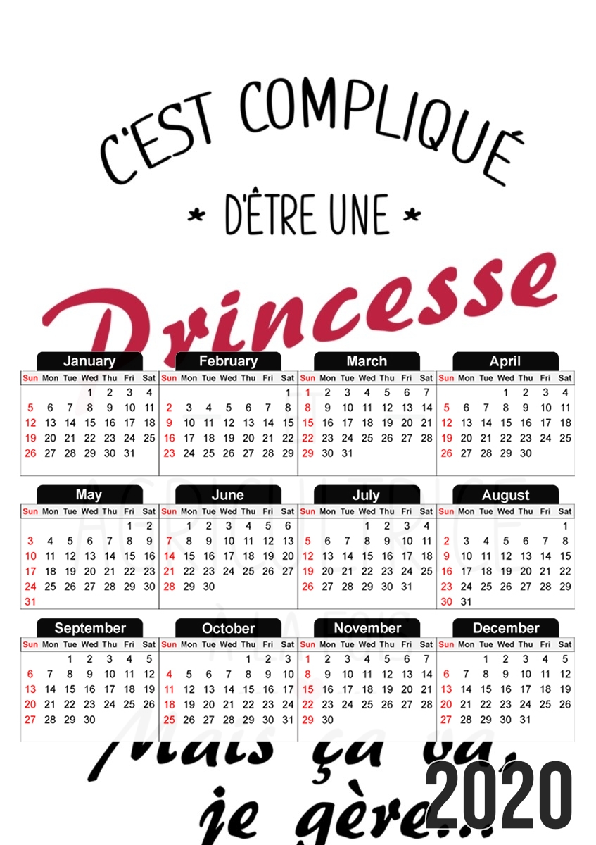  Princesse et agricultrice para A3 Photo Calendar 30x43cm