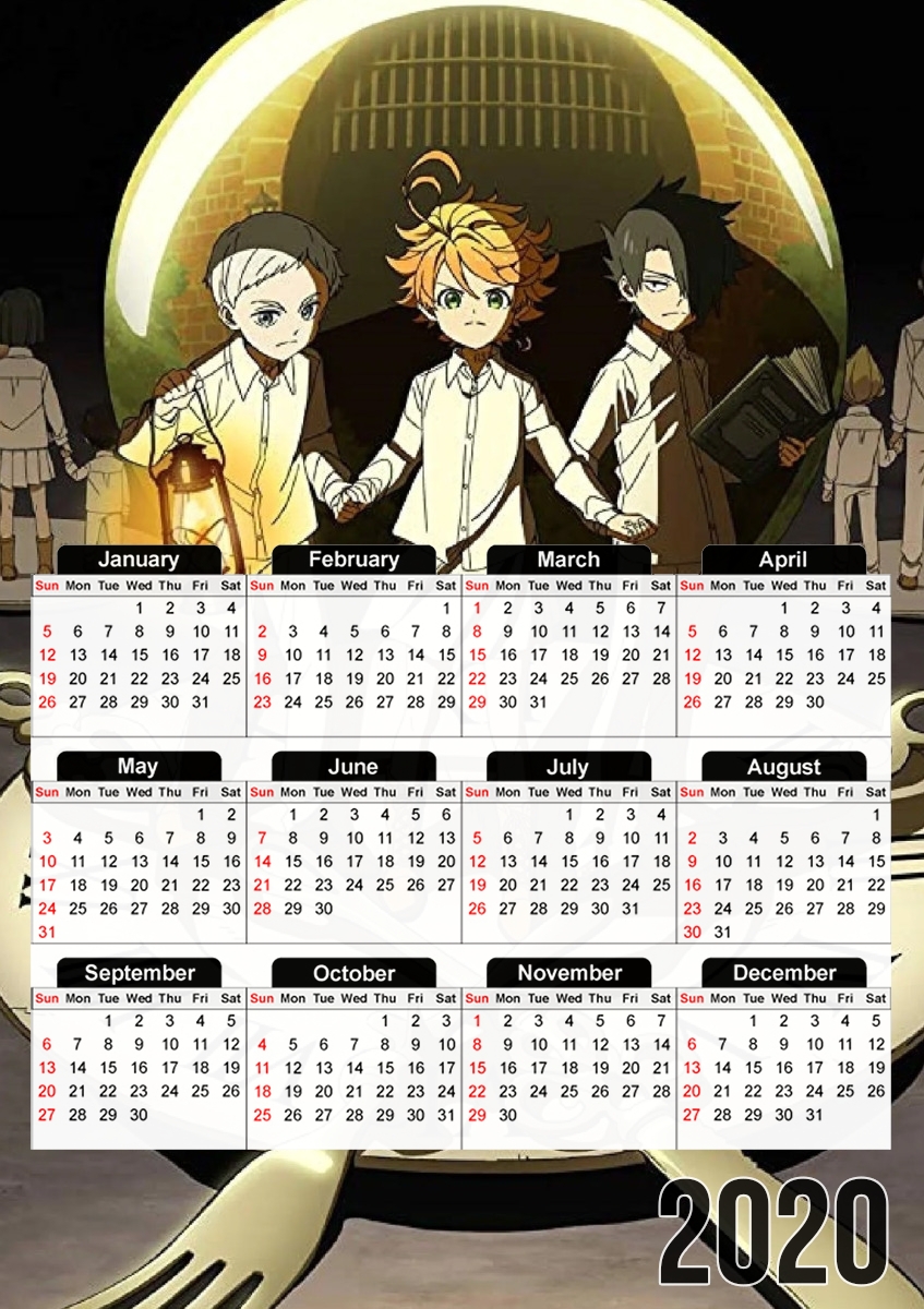  Promised Neverland Lunch time para A3 Photo Calendar 30x43cm