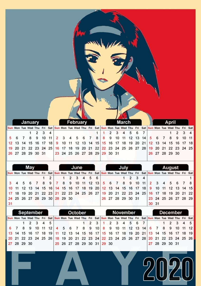  Propaganda Faye CowBoy para A3 Photo Calendar 30x43cm