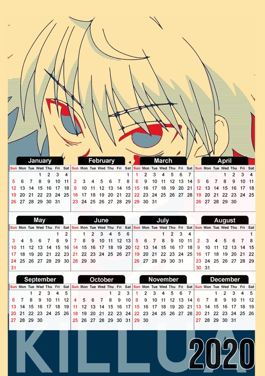  Propaganda killua Kirua Zoldyck para A3 Photo Calendar 30x43cm